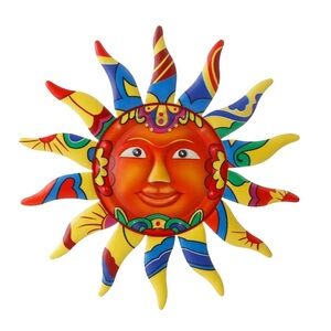 12.7 Inches Metal Sun Wall Art Decor Hanging for Indoor Outdoor Home Garden